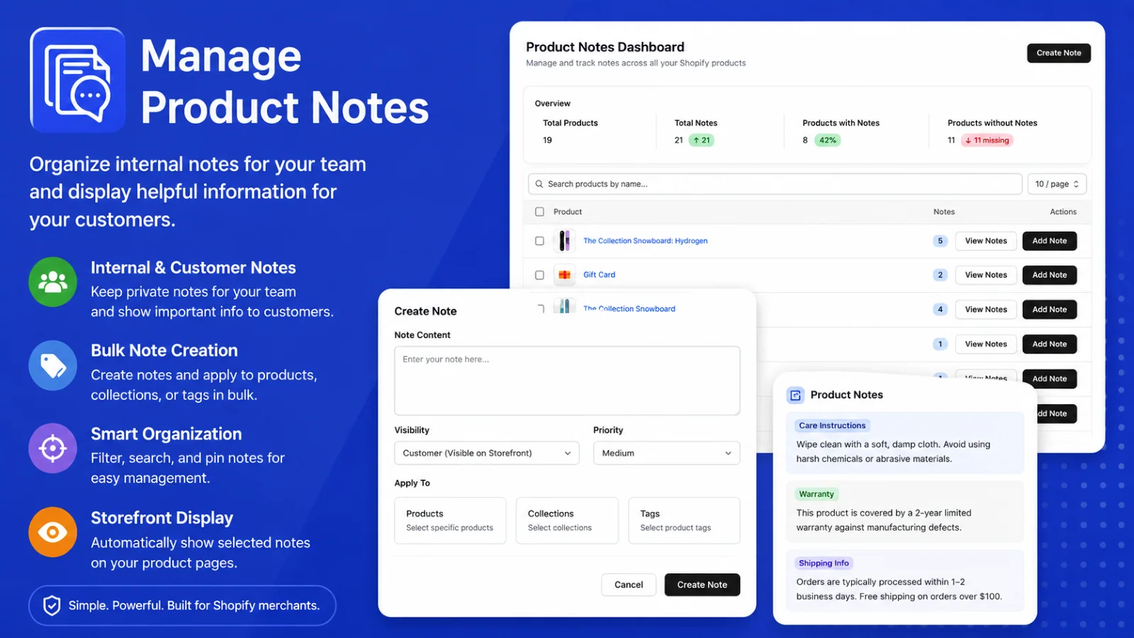 NotePilot Manage Product Notes